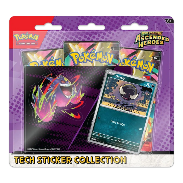 Pokemon - Mega Evolution: Ascended Heroes (Gastly) Tech Sticker Collection - Iconic Evolution