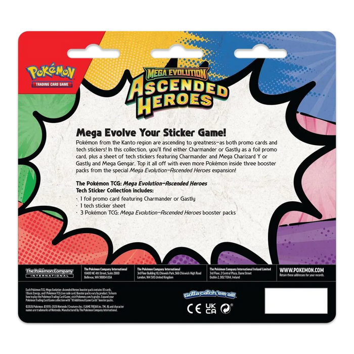 Pokemon - Mega Evolution: Ascended Heroes (Gastly) Tech Sticker Collection - Iconic Evolution