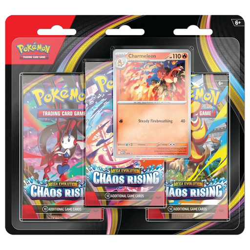 Mega Evolution: Chaos Rising - 3-Pack Blister [Charmeleon] - Iconic Evolution