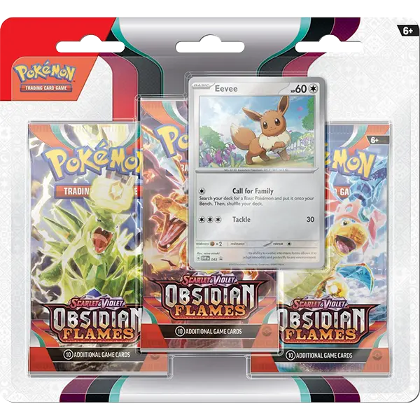 Scarlet and Violet: Obsidian Flames - 3 Pack Blister (Eevee) - Iconic Evolution
