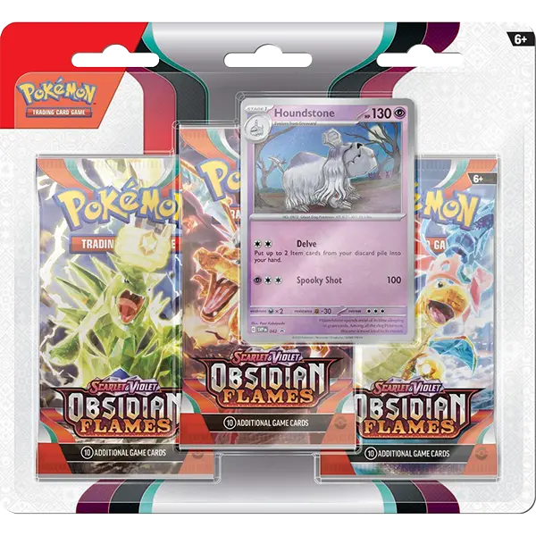 Scarlet and Violet: Obsidian Flames - 3 Pack Blister (Houndstone) - Iconic Evolution