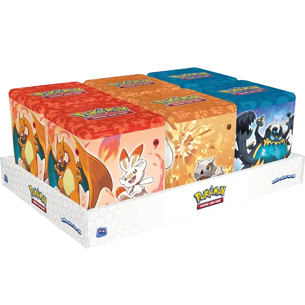 Pokemon Stacking Tins Display: Fighting-Fire-Darkness (Q4 2022) - Iconic Evolution