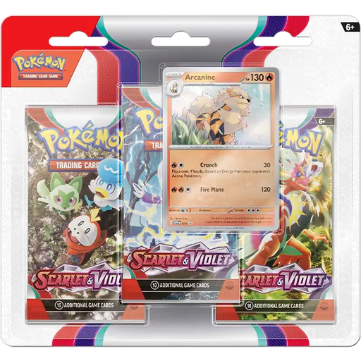 Pokemon: Scarlet & Violet - 3 Booster Pack Blister (Arcanine) - Iconic Evolution
