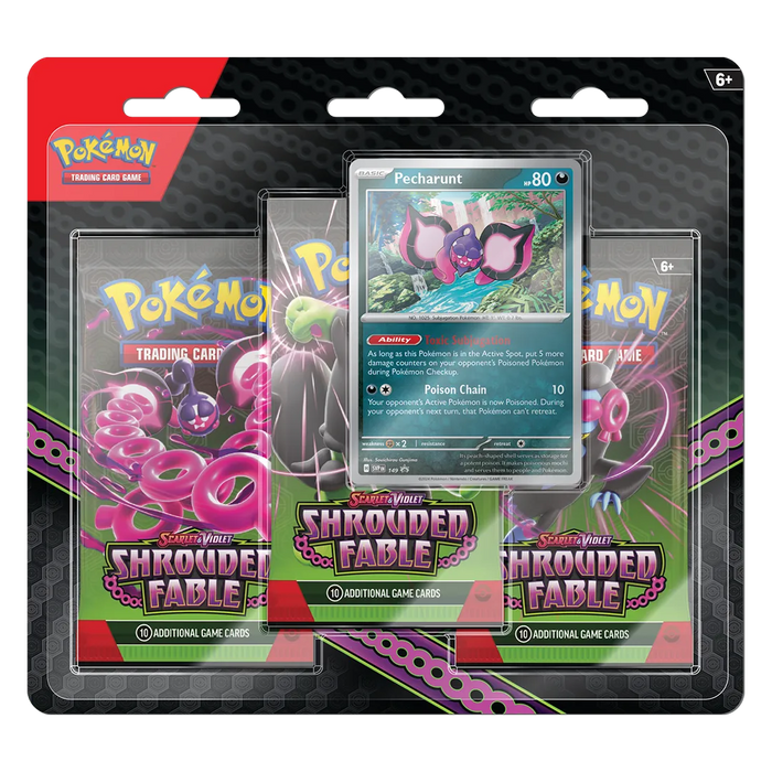 Scarlet & Violet: Shrouded Fable - 3 Pack Blister [Pecharunt] - Iconic Evolution