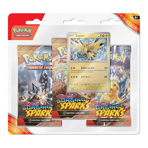 Scarlet & Violet: Surging Sparks - 3 Booster Blister [Zapdos] - Iconic Evolution