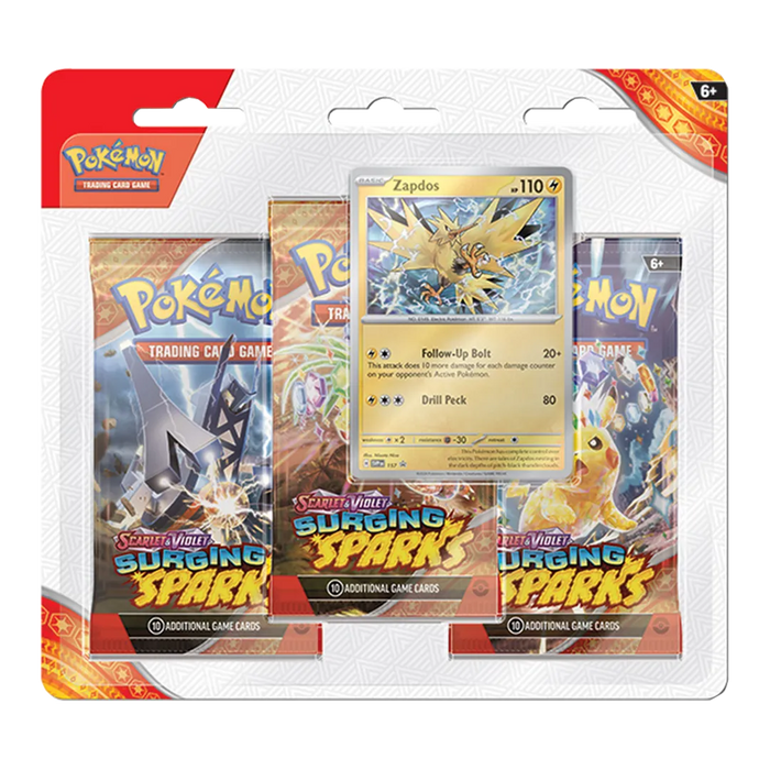 Scarlet & Violet: Surging Sparks - 3 Booster Blister [Zapdos] - Iconic Evolution