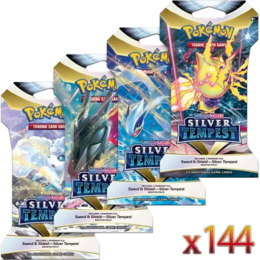 Sword & Shield: Silver Tempest- Sleeved Booster Case (144 Boosters) - Iconic Evolution