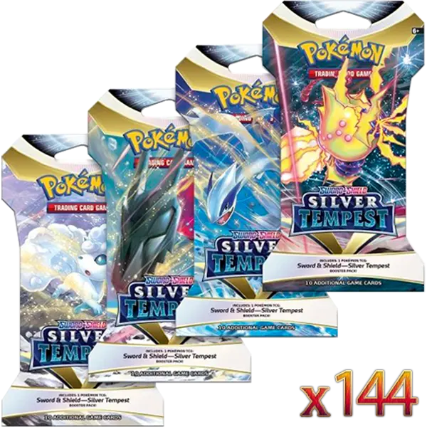 Sword & Shield: Silver Tempest- Sleeved Booster Case (144 Boosters) - Iconic Evolution