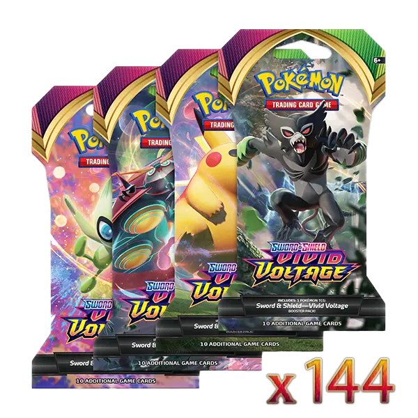 Sword & Shield: Vivid Voltage - Sleeved Booster Case (144 Boosters) - Iconic Evolution